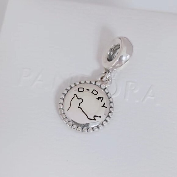 Pandora Dangle D-Day Normandy Landings Personalised Charm Map Charm with box - Picture 4 of 7